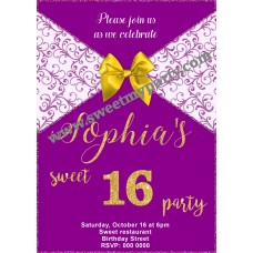 Purple Sweet 16 Party Invitation,Purple Quinceanera Party Invitation,(008aswee) Purple Sweet 16 Party Invitation,Purple Quinceanera Party Invitation,(008aswee)